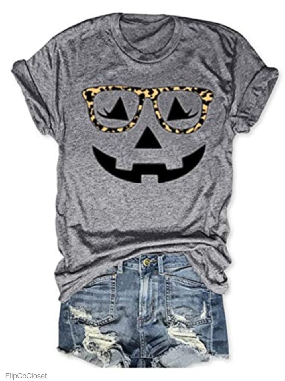 Women's Halloween Pumpkin Graphic T-Shirt Short Sleeve Crew Neck Casual Fall Top